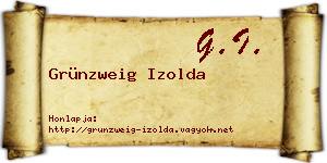 Grünzweig Izolda névjegykártya